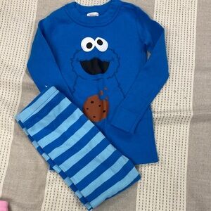 Blue Cookie Monster Kids Pajamas